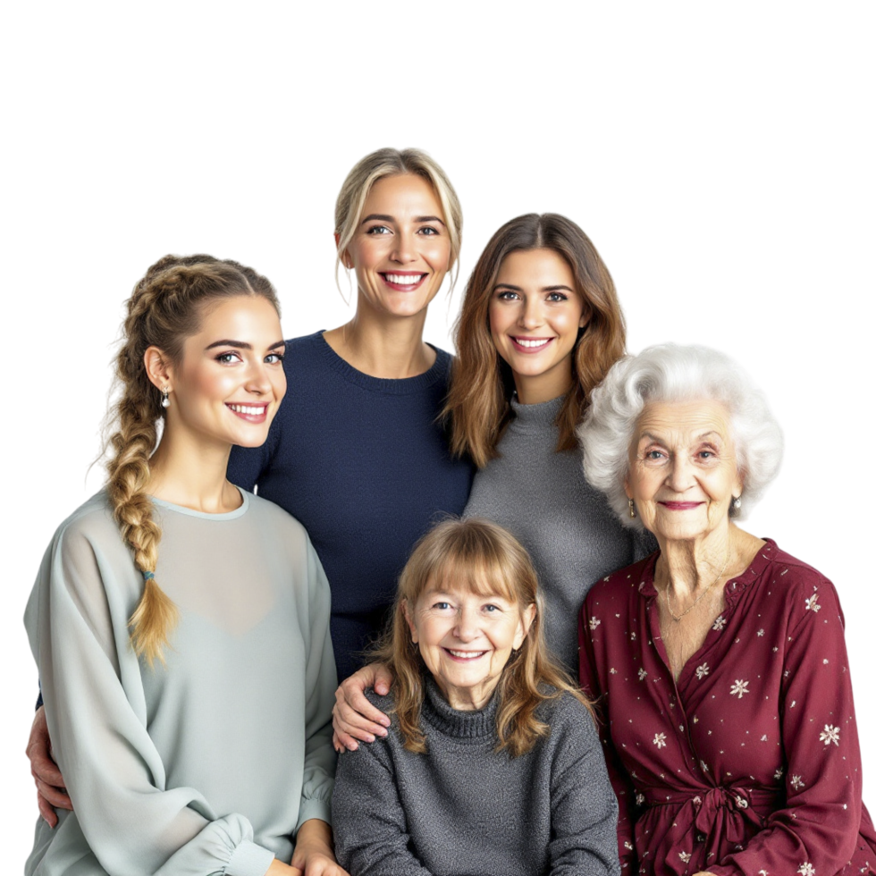 A family portrait with three generations png