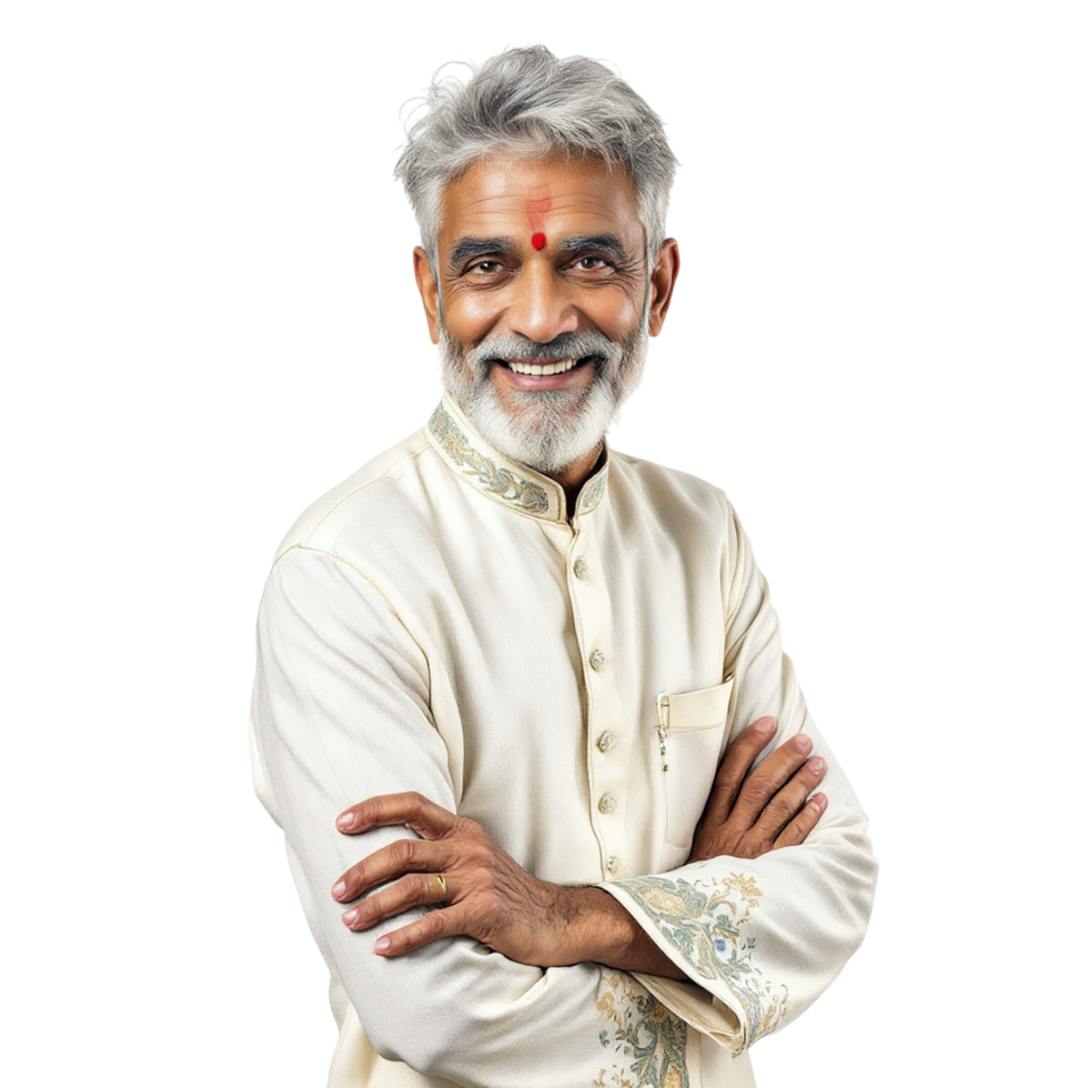 An elderly man with a white beard and a smile png