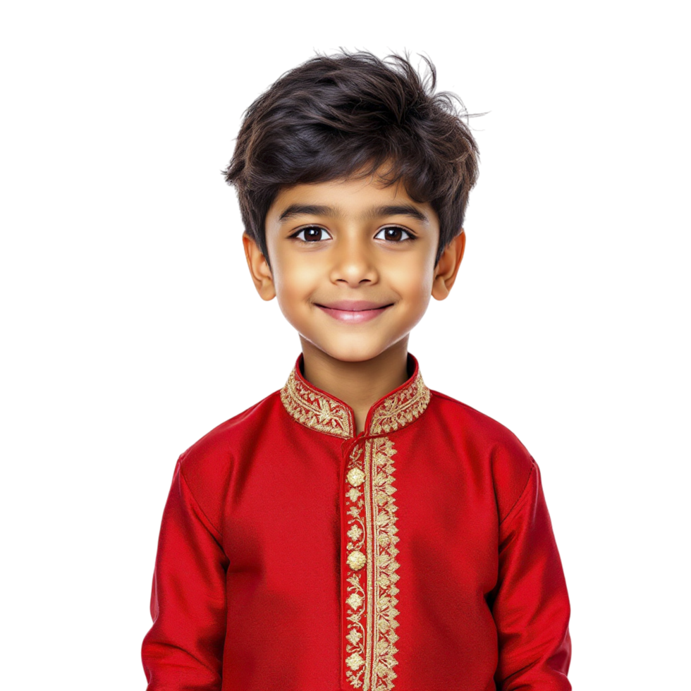 A young indian boy in a red kurta png
