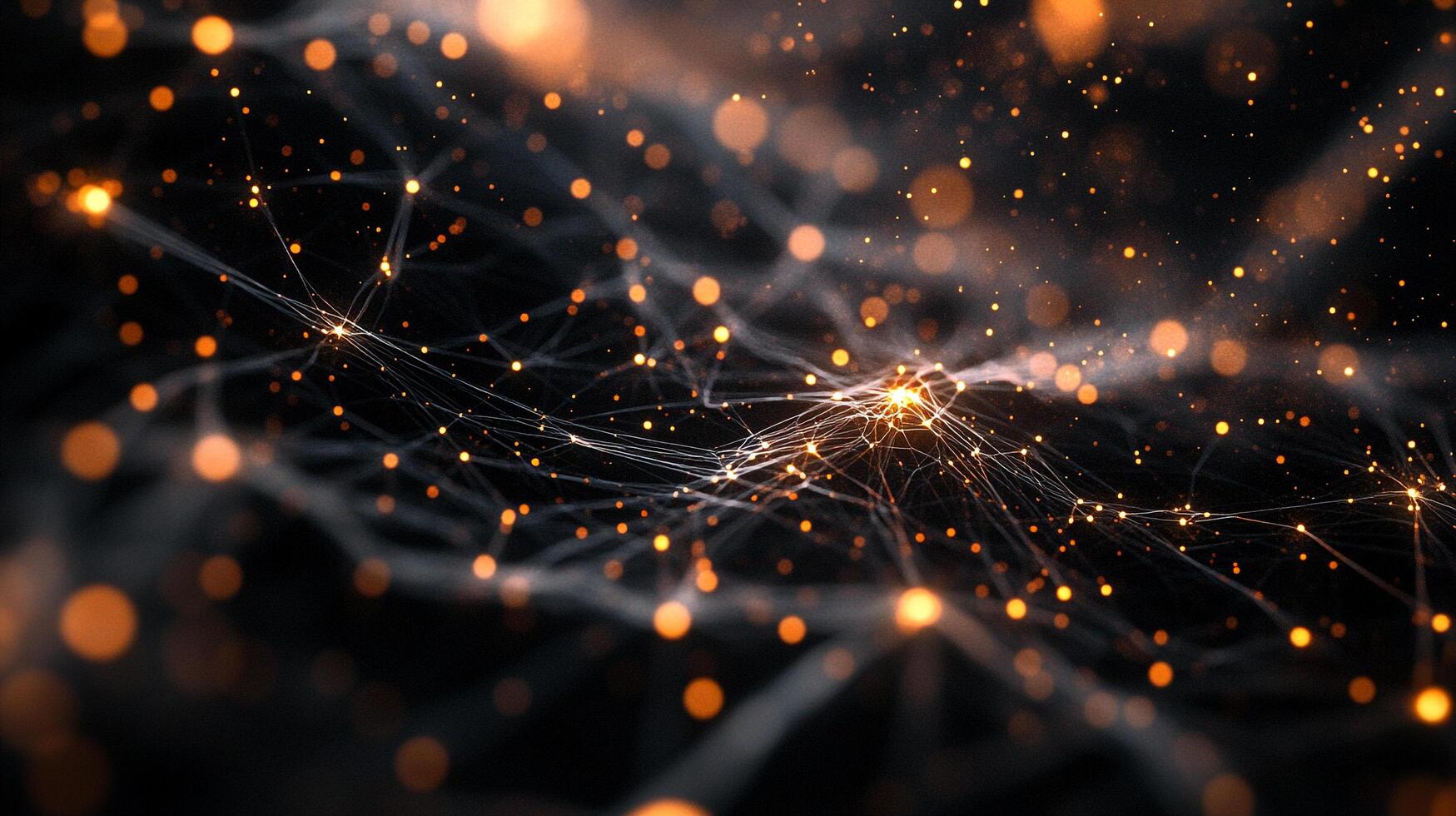 Abstract representation of a network, showcasing interconnected nodes with a luminous and ethereal quality. Concept of connection. photo