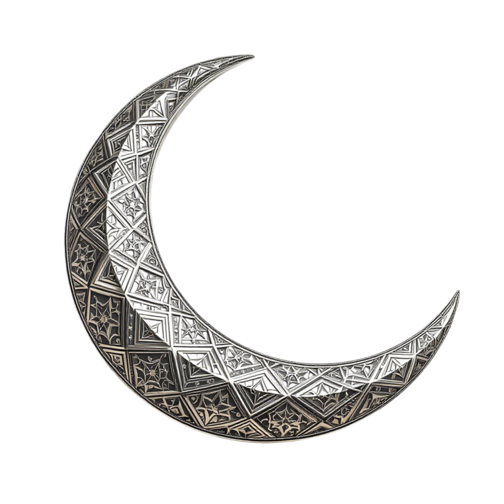 A crescent with intricate designs on it png