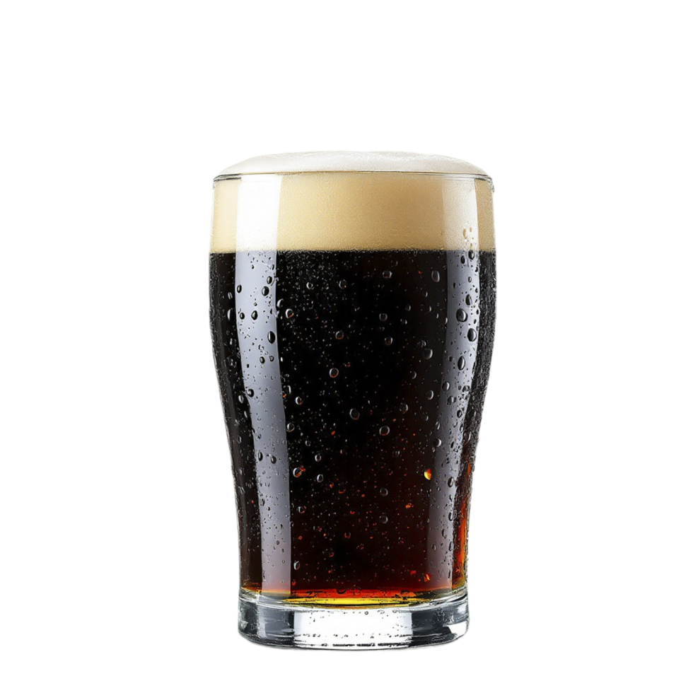 A glass of dark beer on a black background png