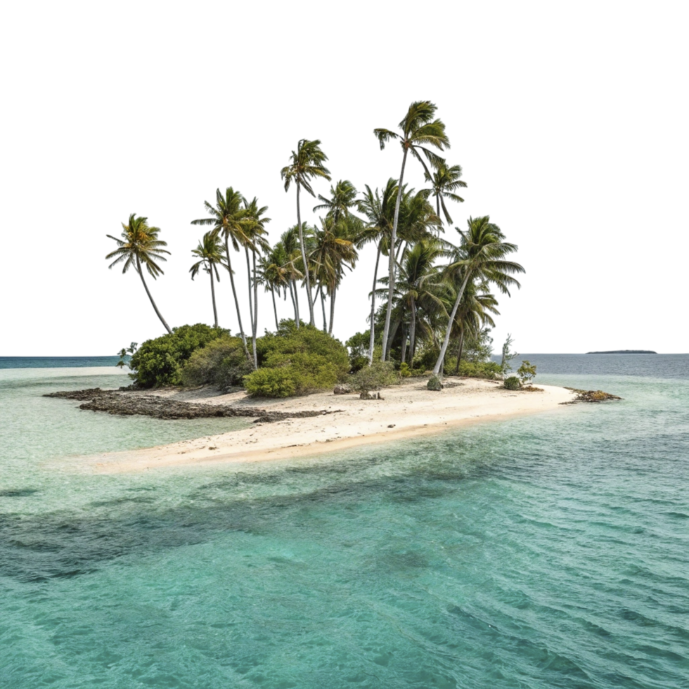 An island with palm trees in the middle of the ocean png
