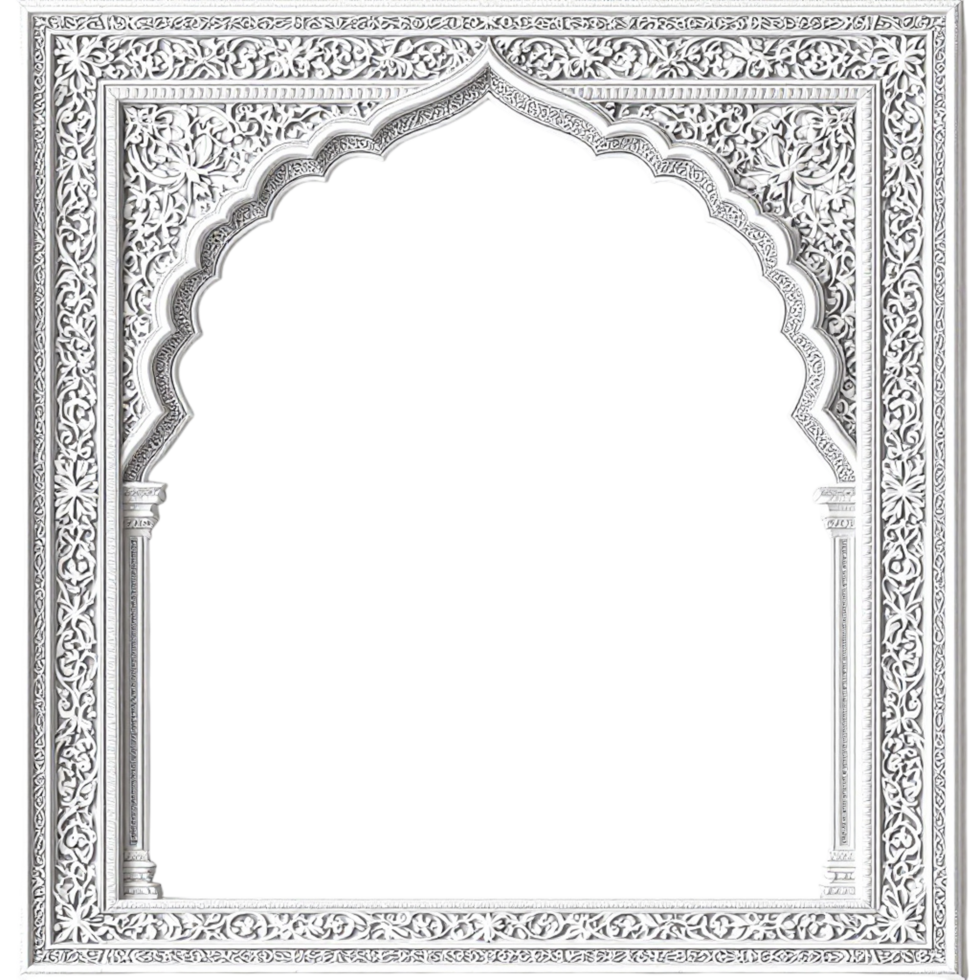 A white frame with an ornate design png