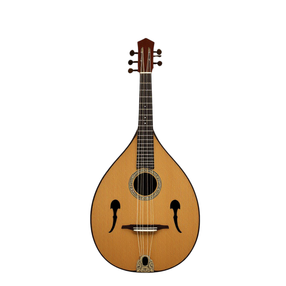 A mandolin is shown against a black background png