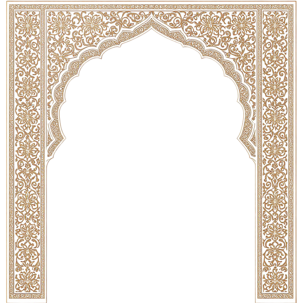 An ornate arch with a white background png