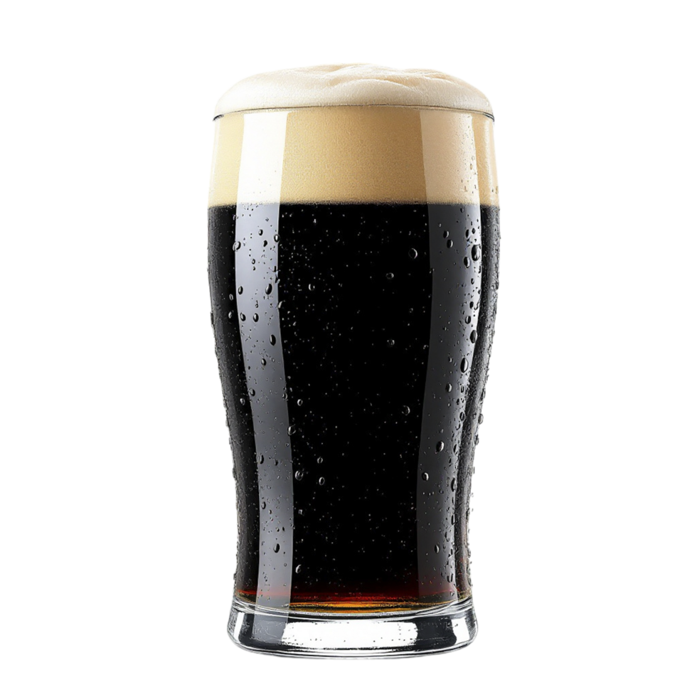 A glass of dark beer on a black background png