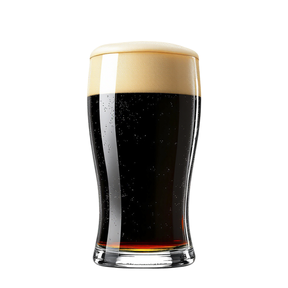 A glass of dark beer on a black background png
