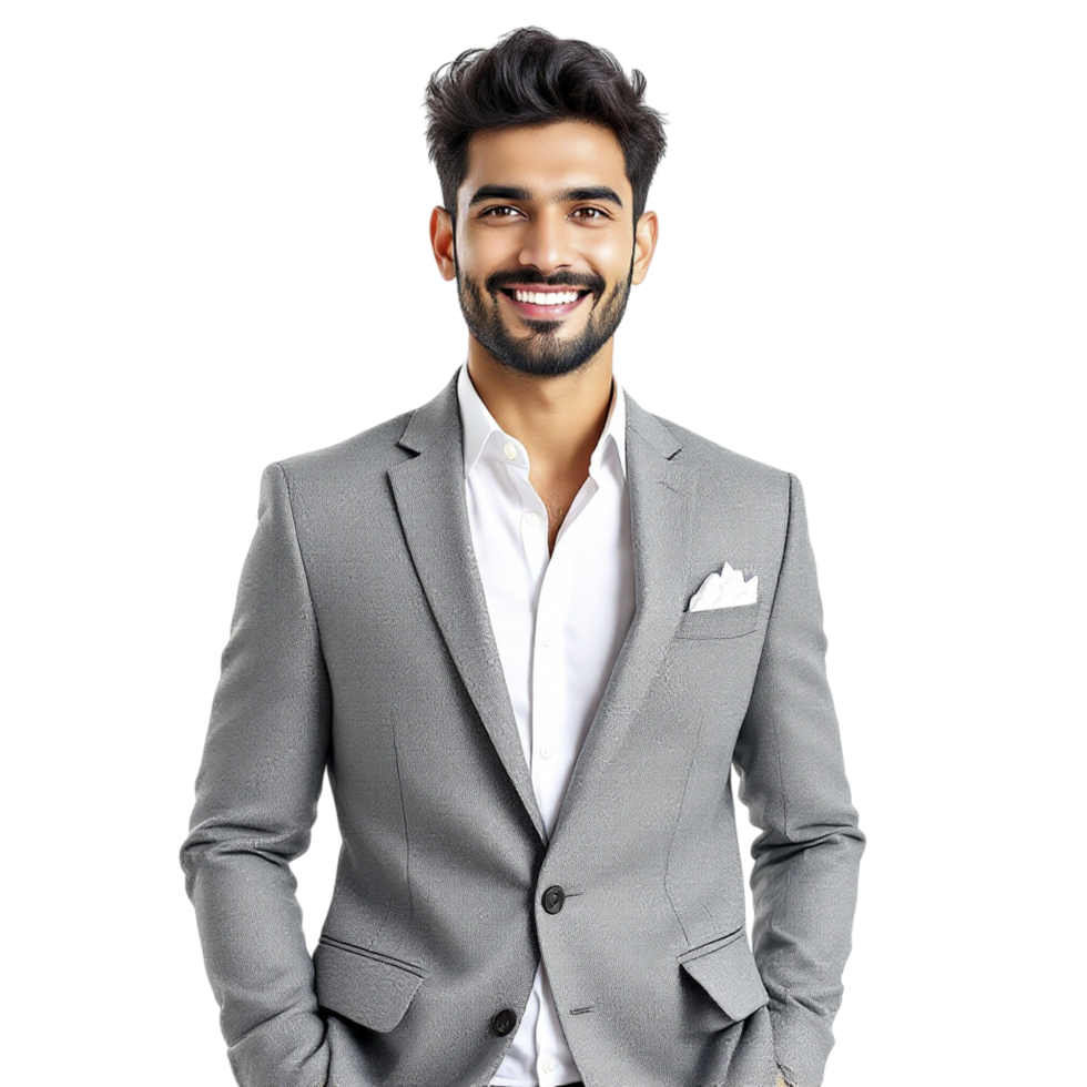 A man in a suit smiling png