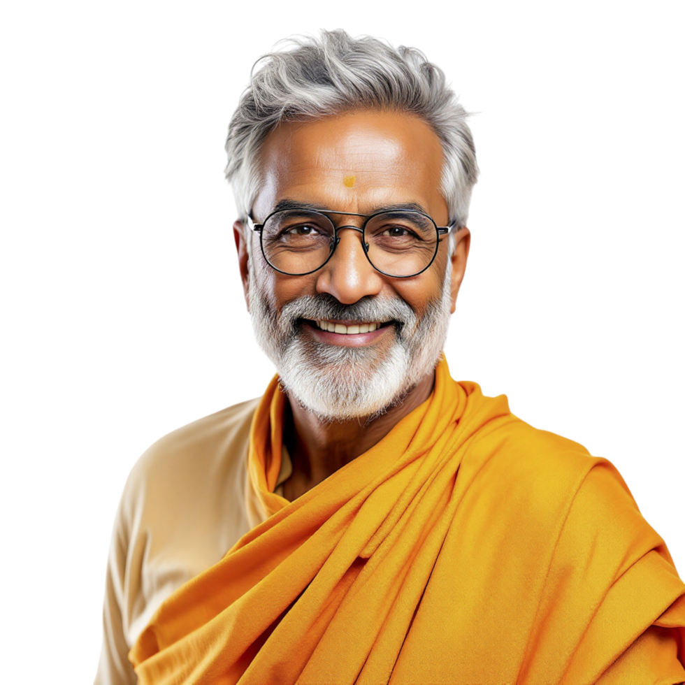 An old man with glasses and a beard smiling png