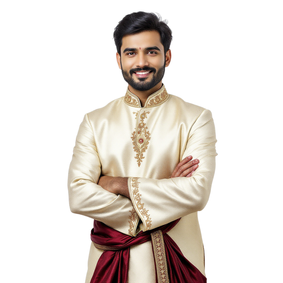 An indian man in a traditional outfit png