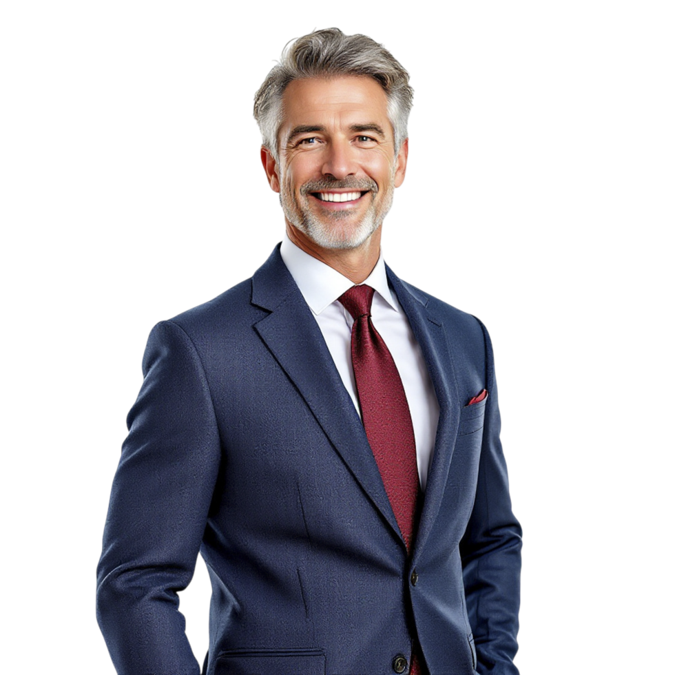 A man in a suit and tie posing for the camera png
