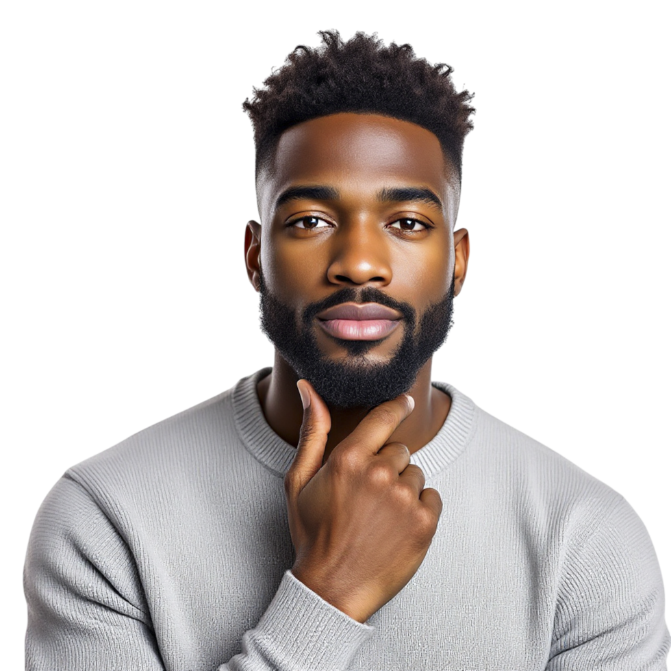 A man with a beard and a grey sweater png