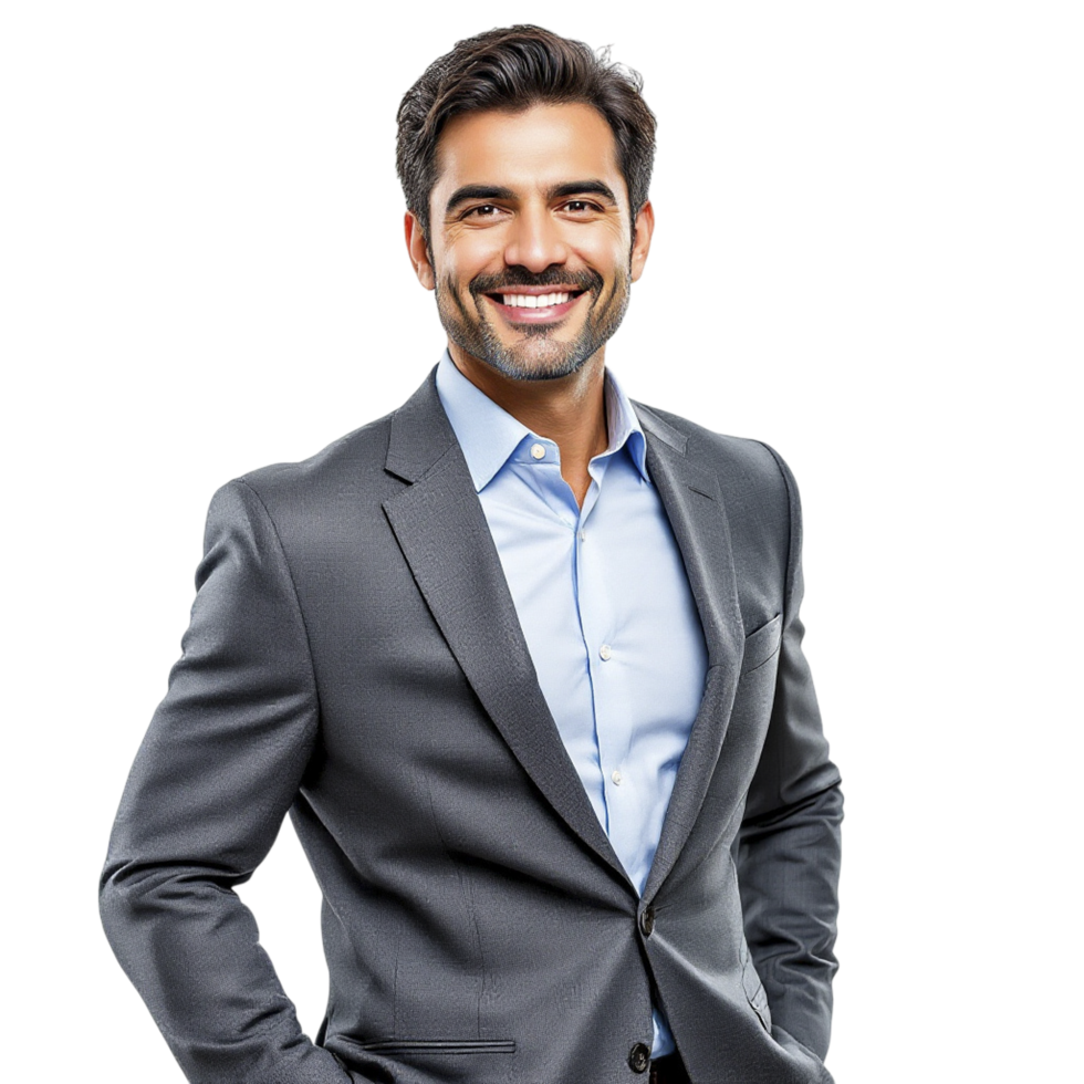 A man in a suit smiling png