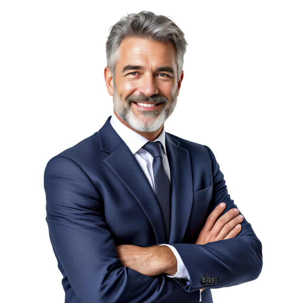 A man in a suit and tie smiling png
