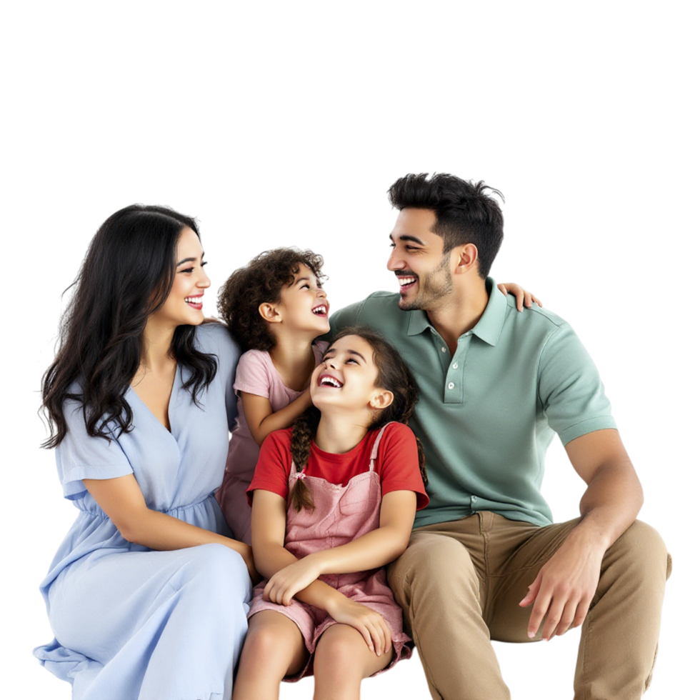 A family sitting on a bench together png