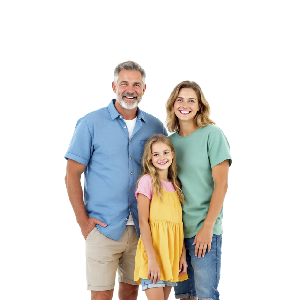 A family posing for a photo in front of a black background png
