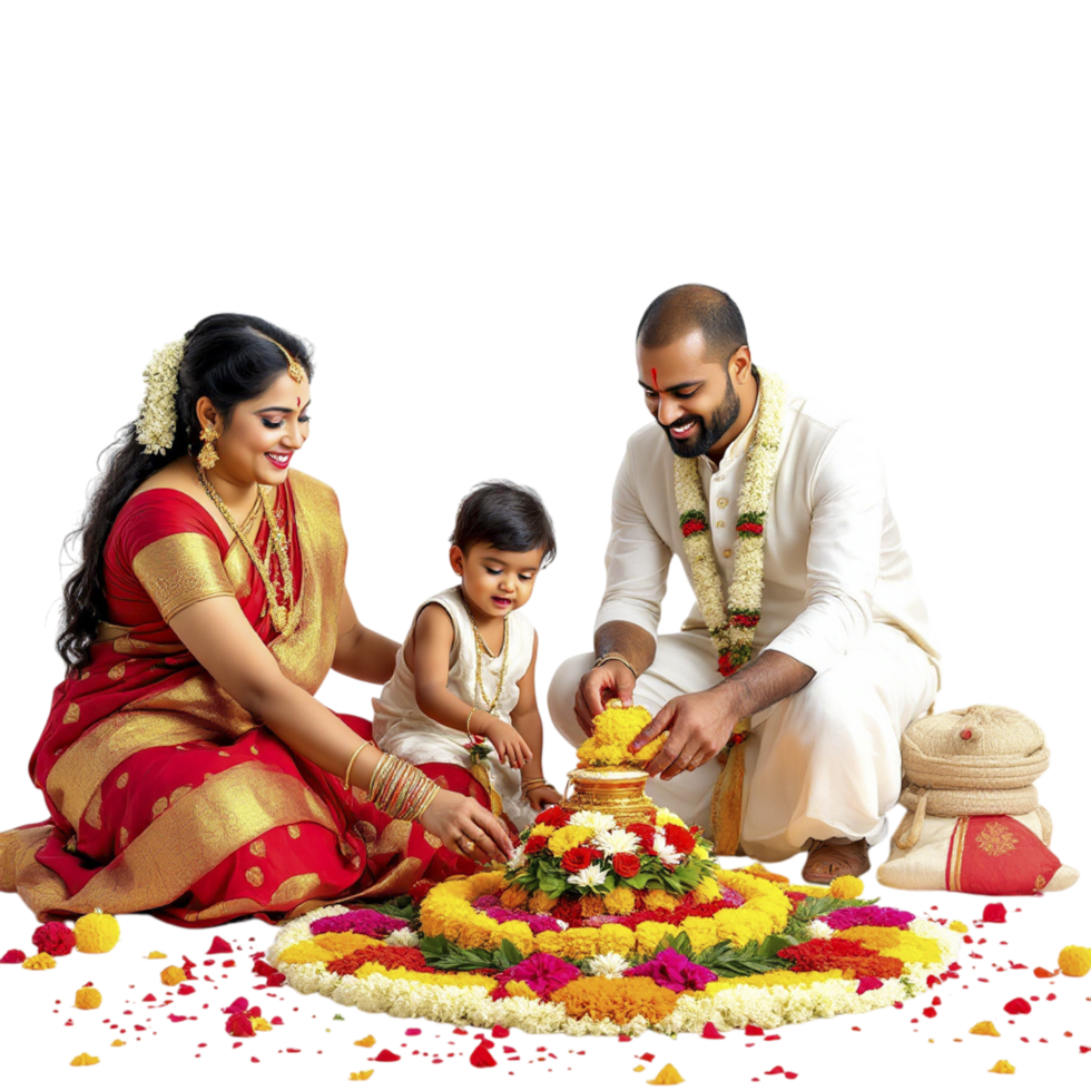 A man and woman with a child png