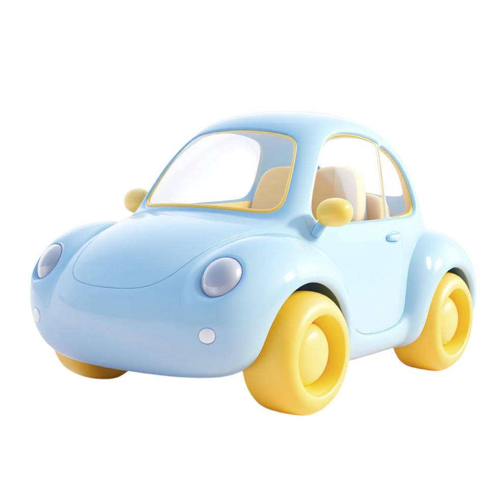 A blue and yellow car on a black background png