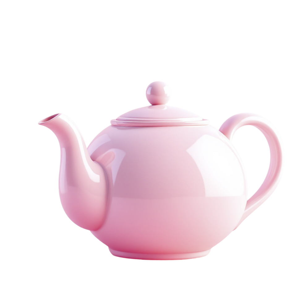 A pink teapot is shown against a black background png