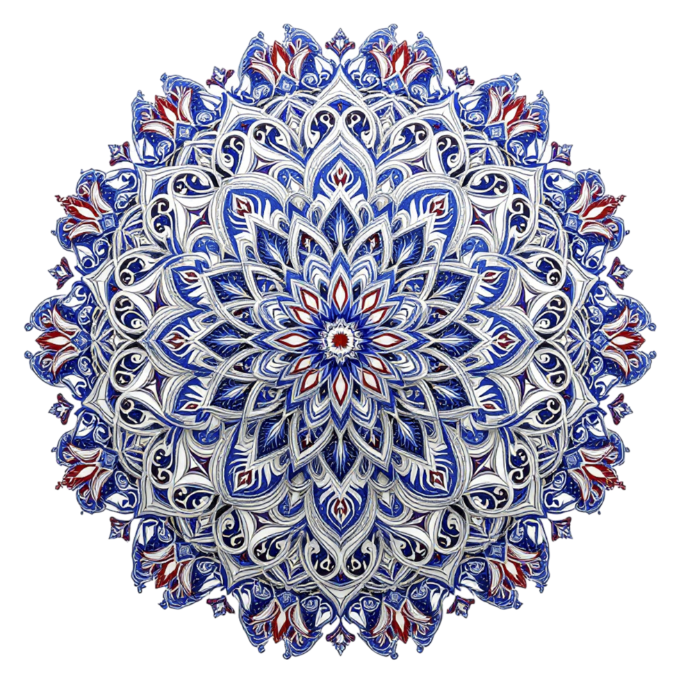 A blue and white circular design on a black background png