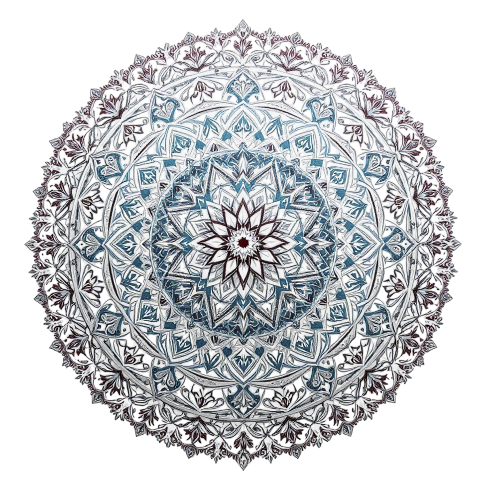 A circular pattern with a blue and white design png