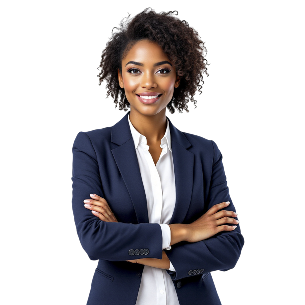 An african american business woman in a suit png