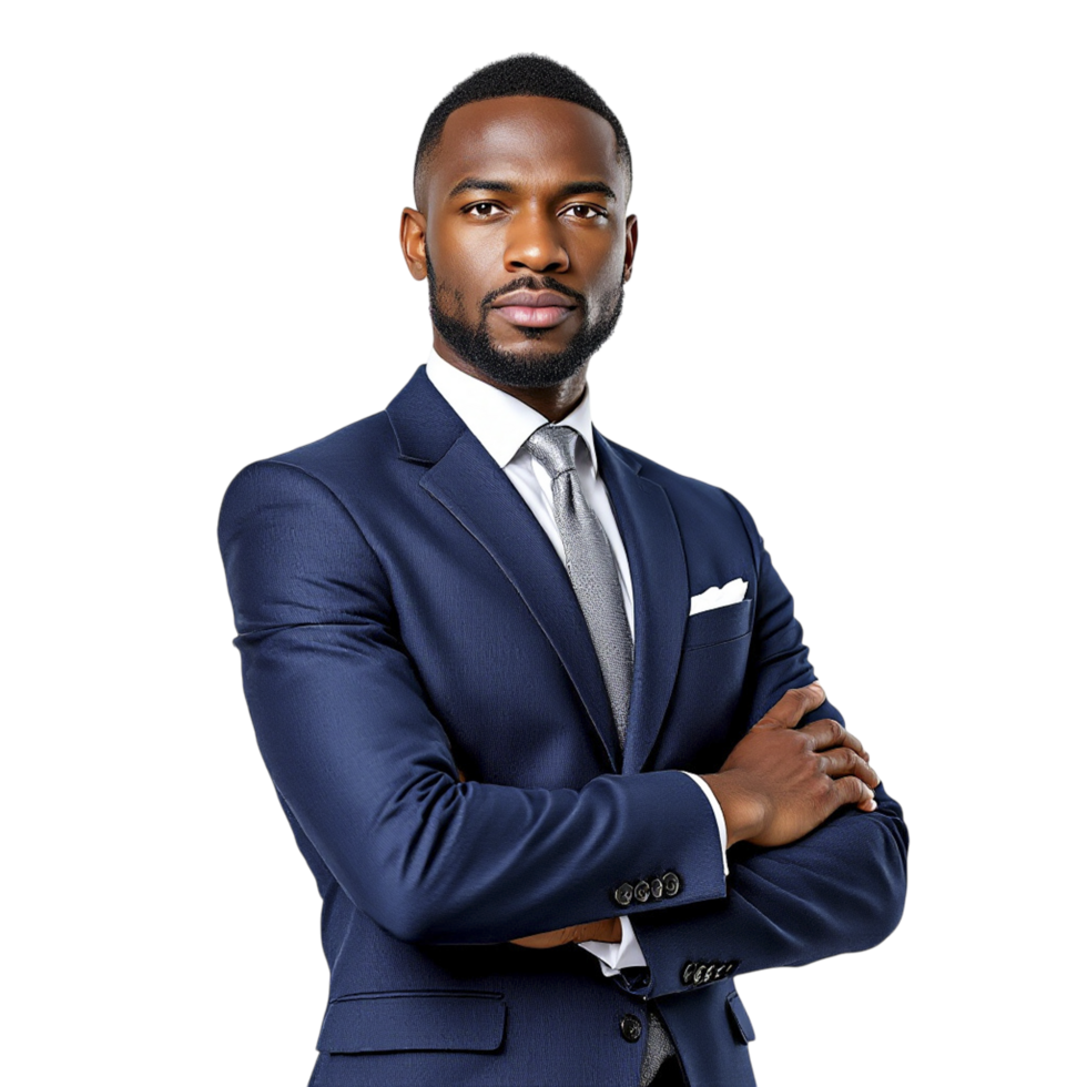 A black man in a suit and tie png
