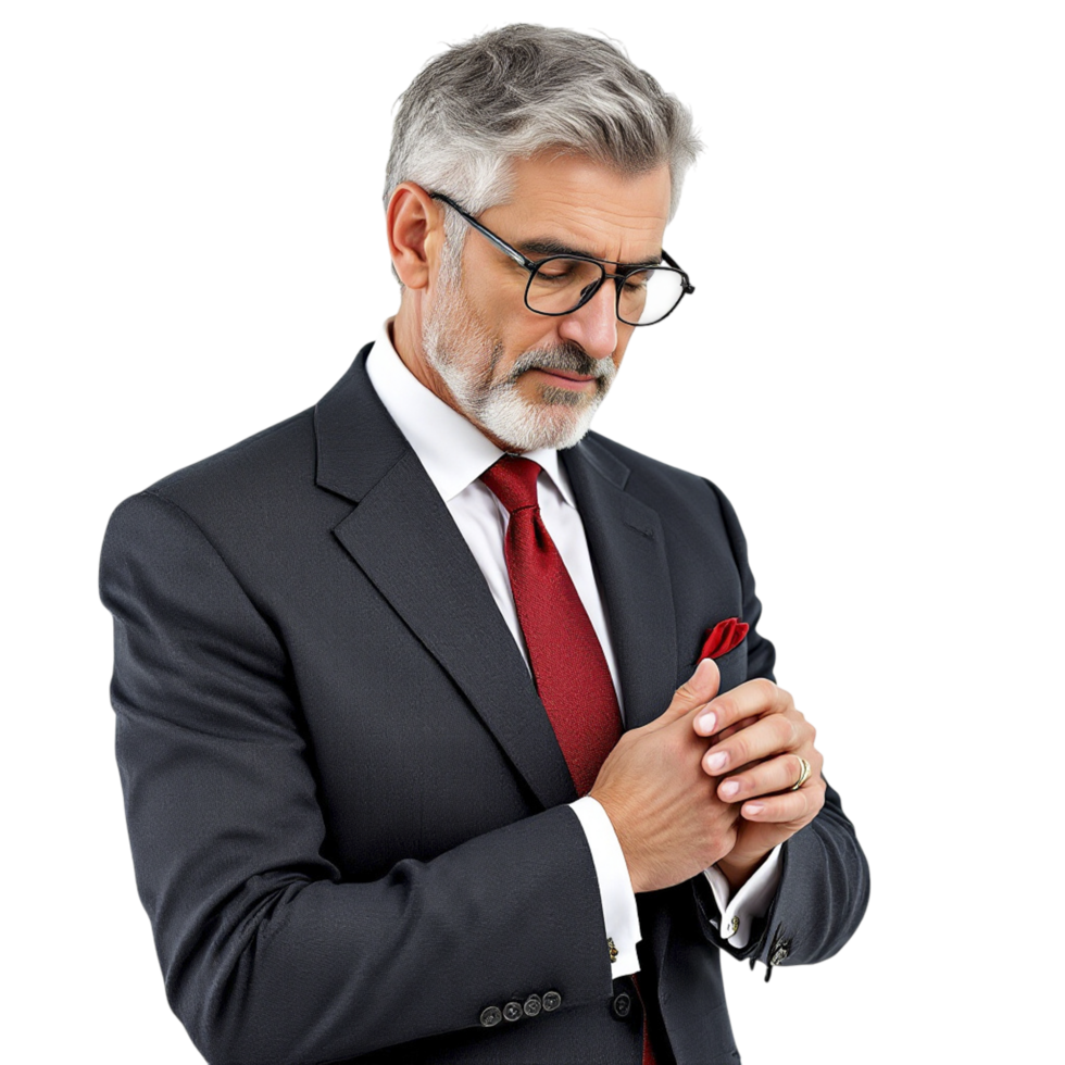 A man in a suit and tie is adjusting his tie png