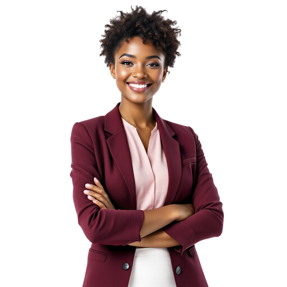 A young african american woman in a business suit png