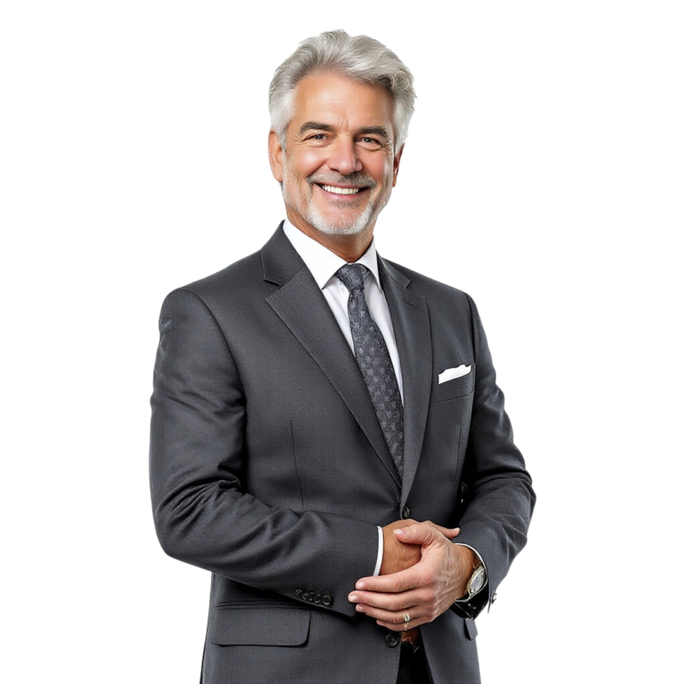 A man in a suit and tie smiling png