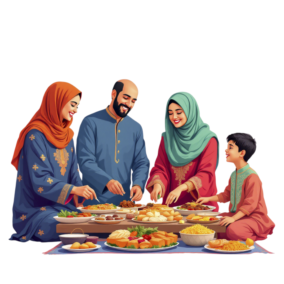 A family is eating food together png