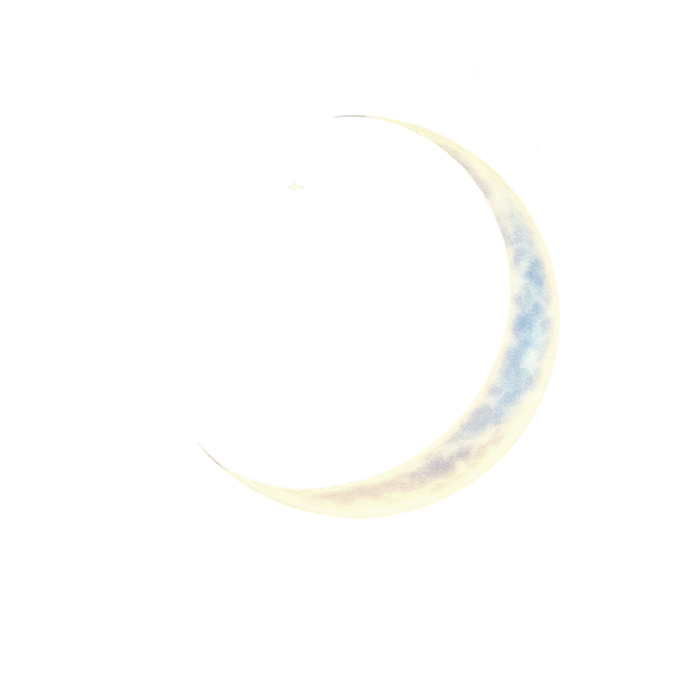 A crescent with stars in the sky png