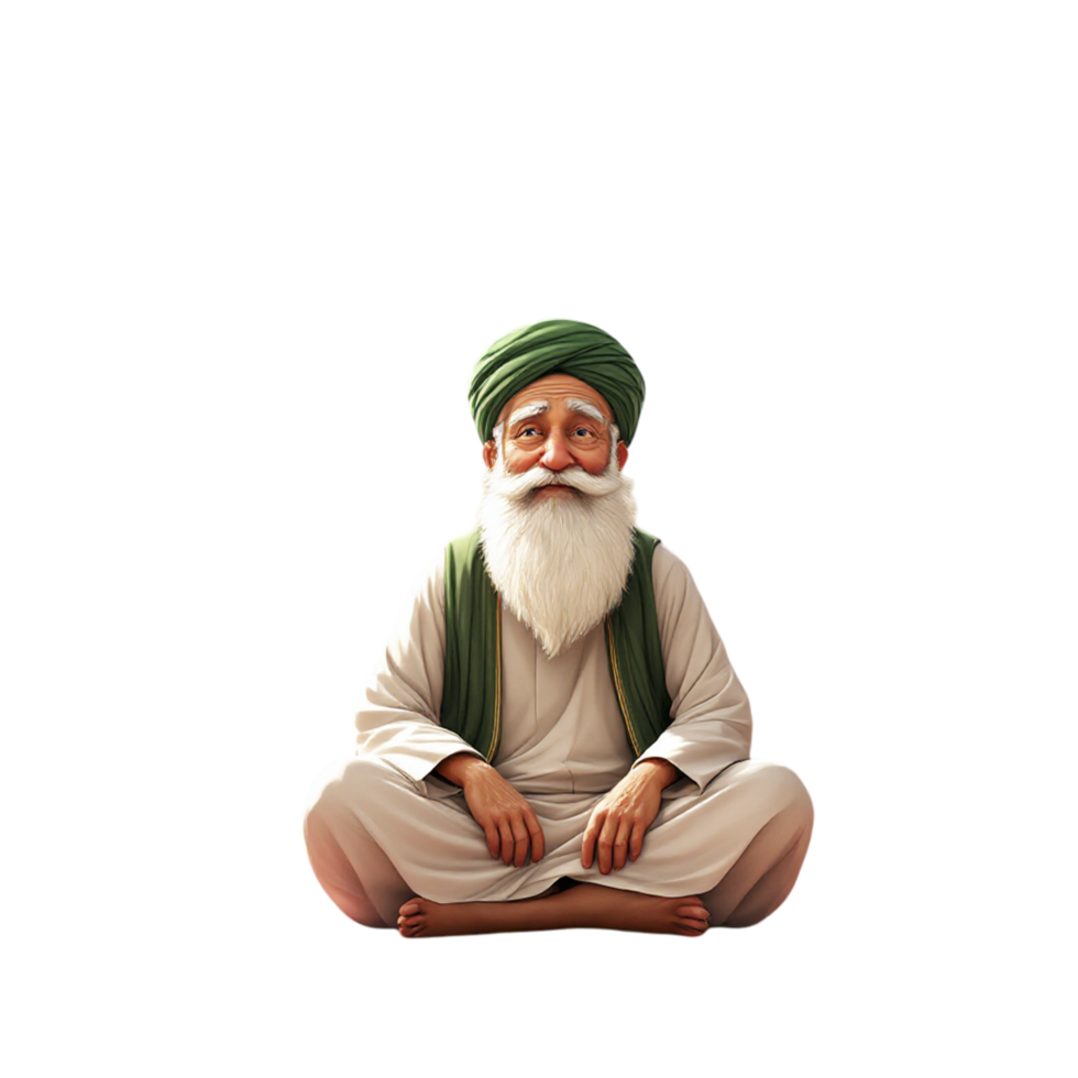 An old man sitting in the lotus position png
