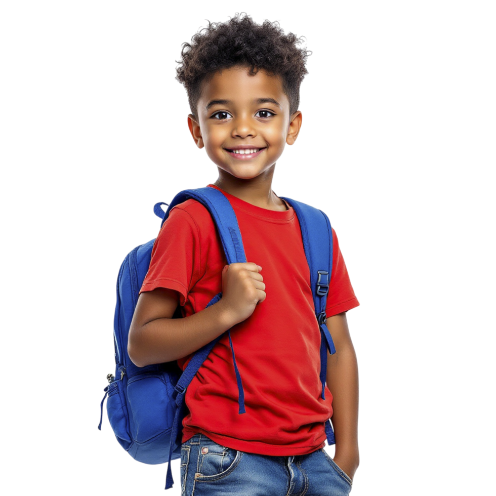 A young boy with a backpack png