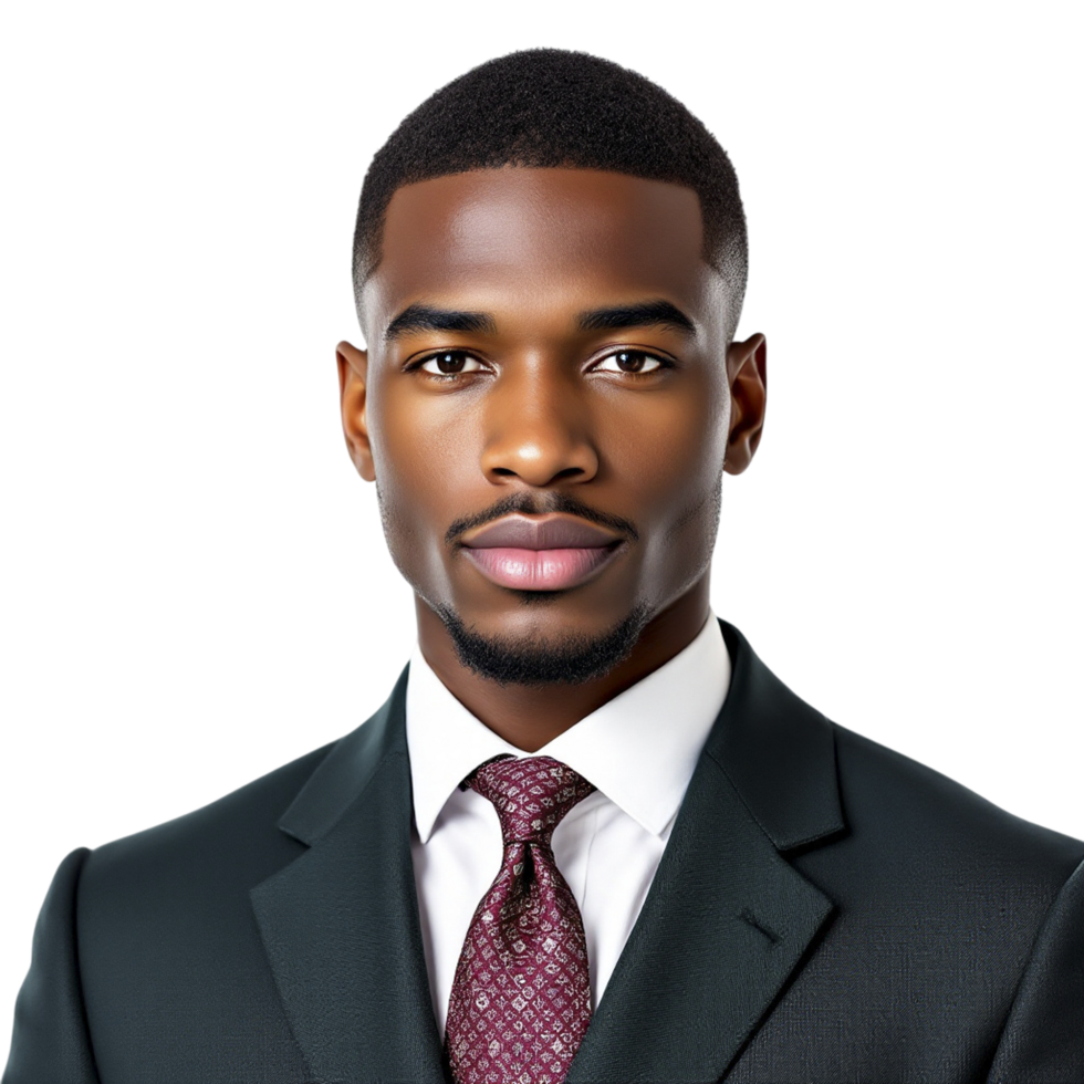 An african american man in a suit and tie png