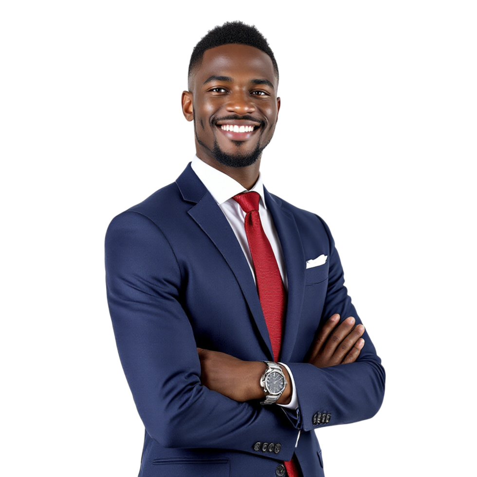 A black man in a suit and tie png
