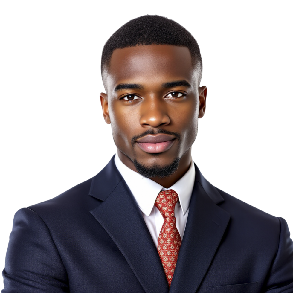 A young black man in a suit and tie png