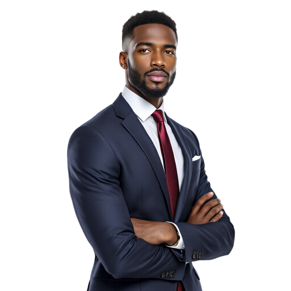 A black man in a suit and tie png