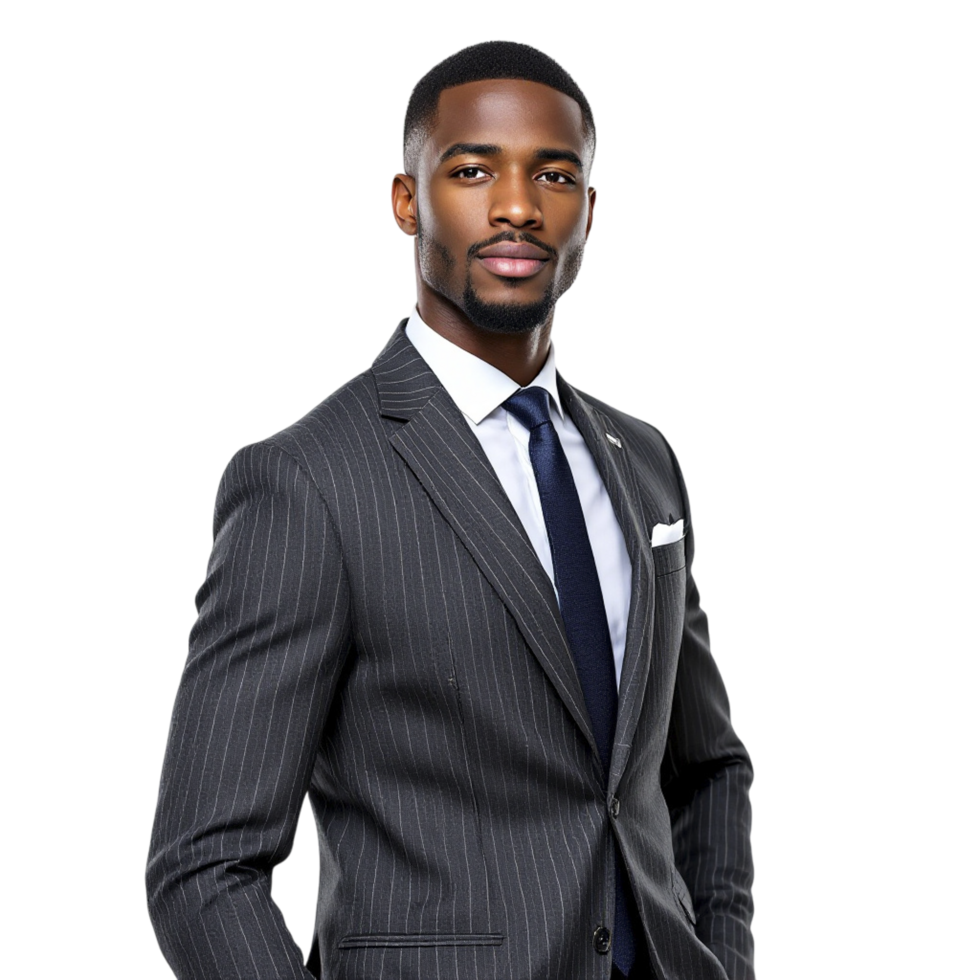 A black man in a suit and tie png