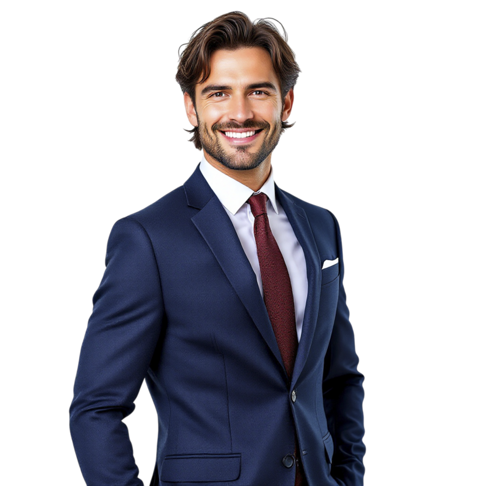 A man in a suit and tie posing for the camera png