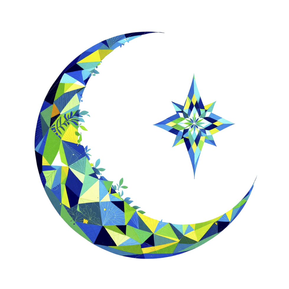 A crescent with a star on it png