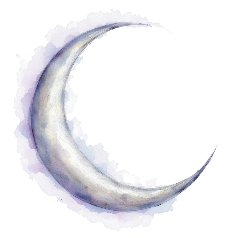 Watercolor moon clipart png