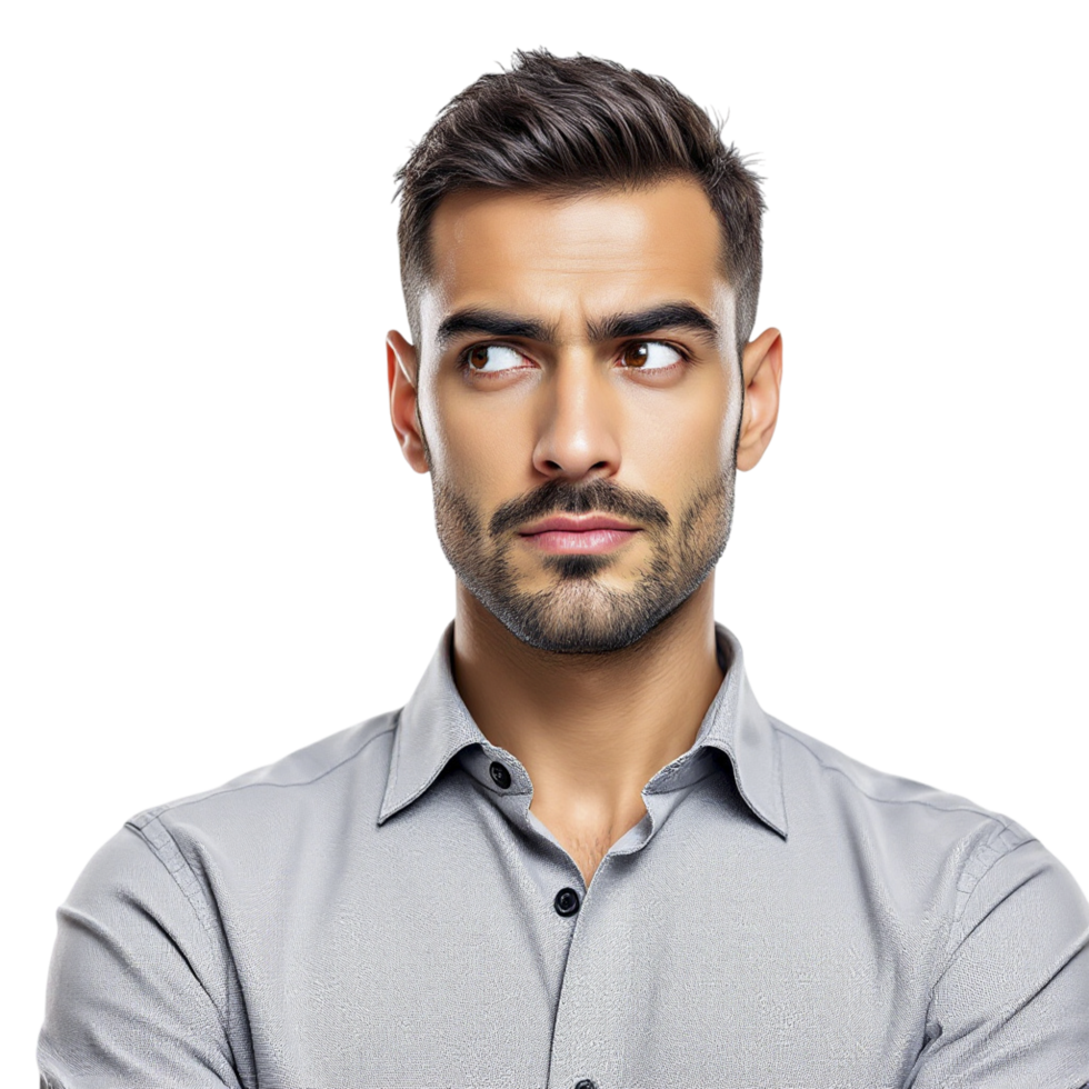A man in a shirt with his arms crossed png