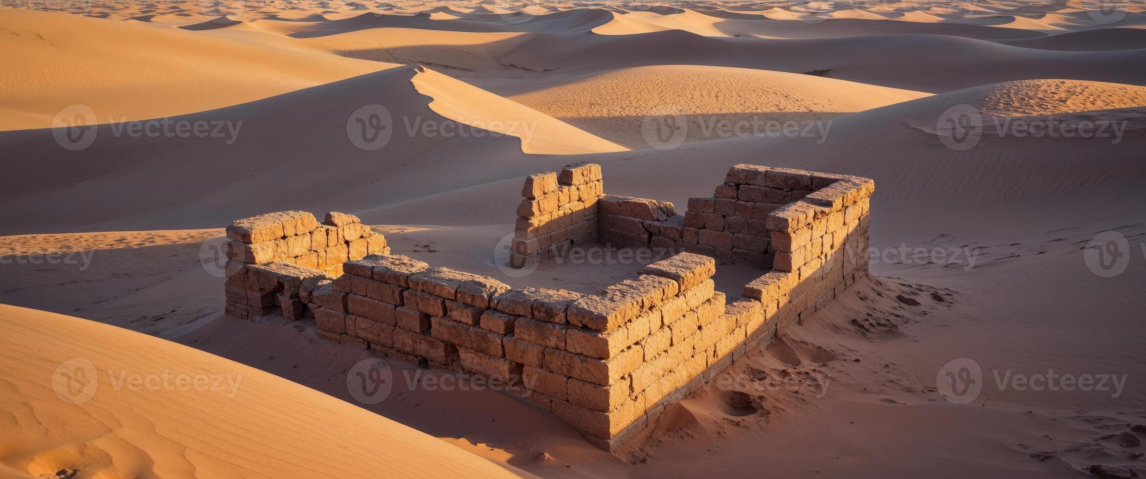 An ancient building in the desert photo