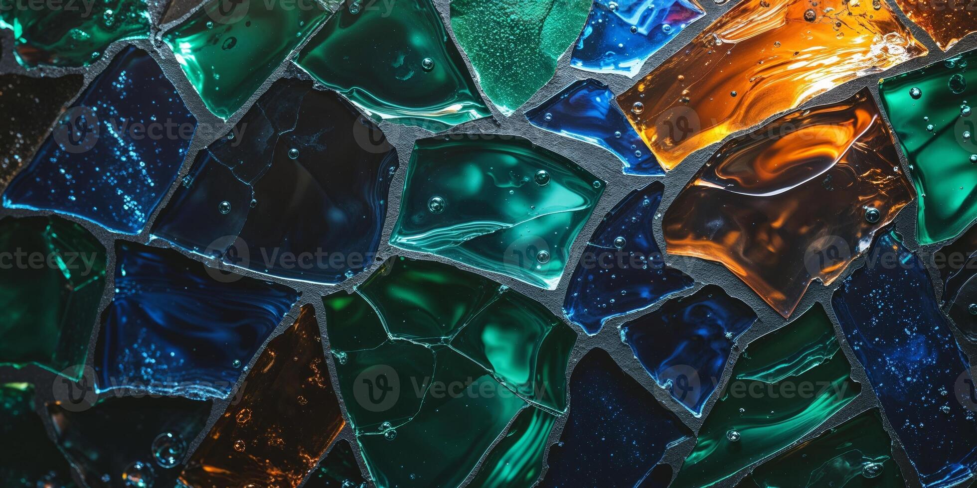 A close up of a colorful glass mosaic photo