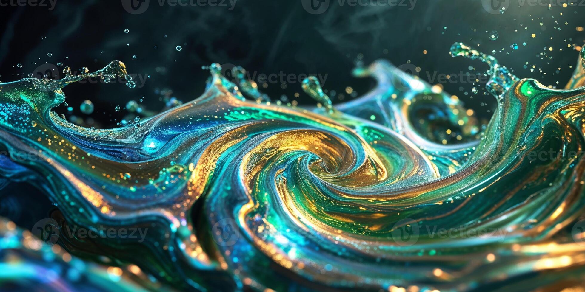 A colorful swirl of liquid is being sprayed photo