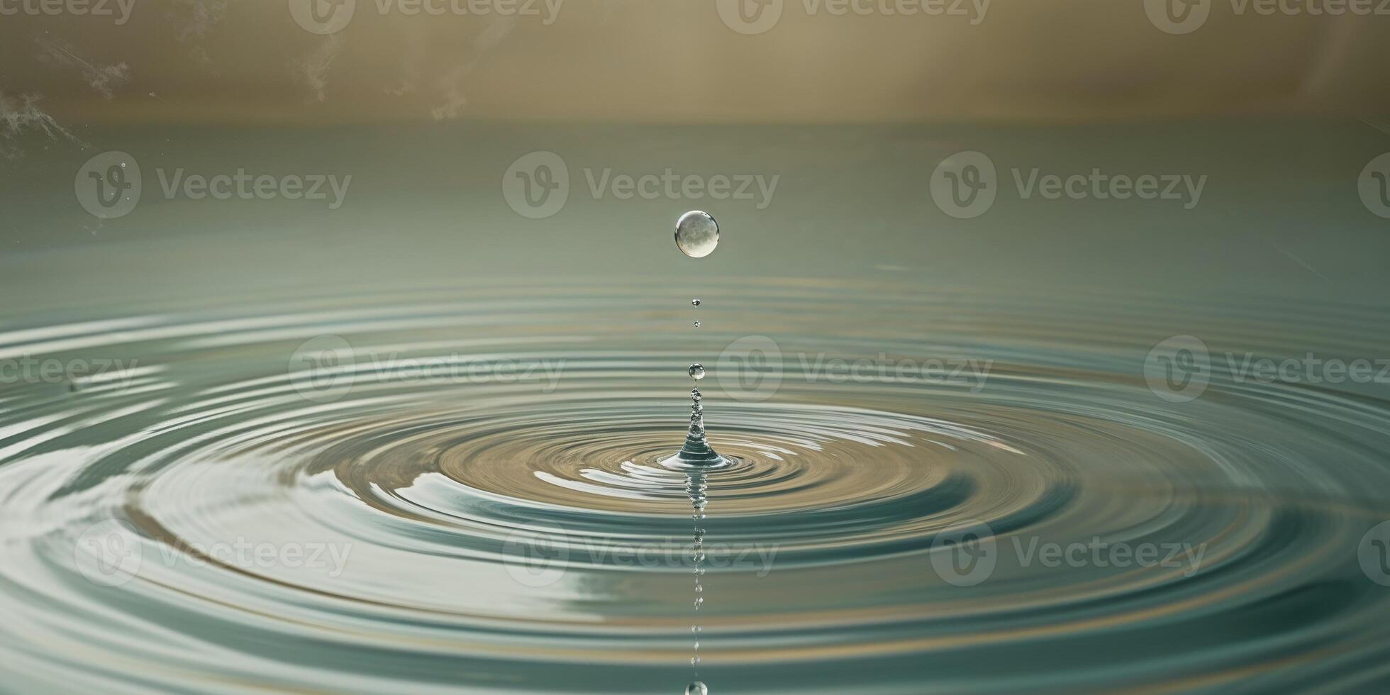 Water drop with ripple effect photo