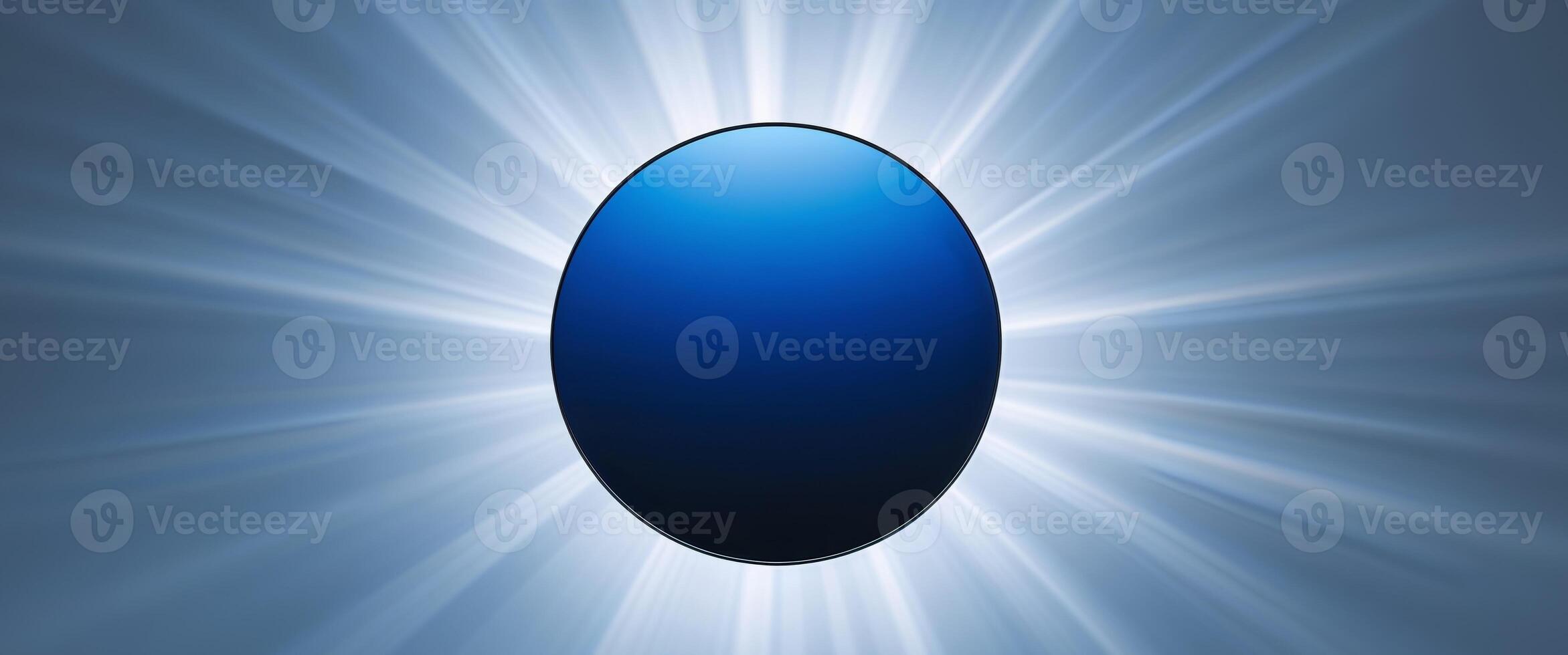 A blue oval with rays coming out of it photo