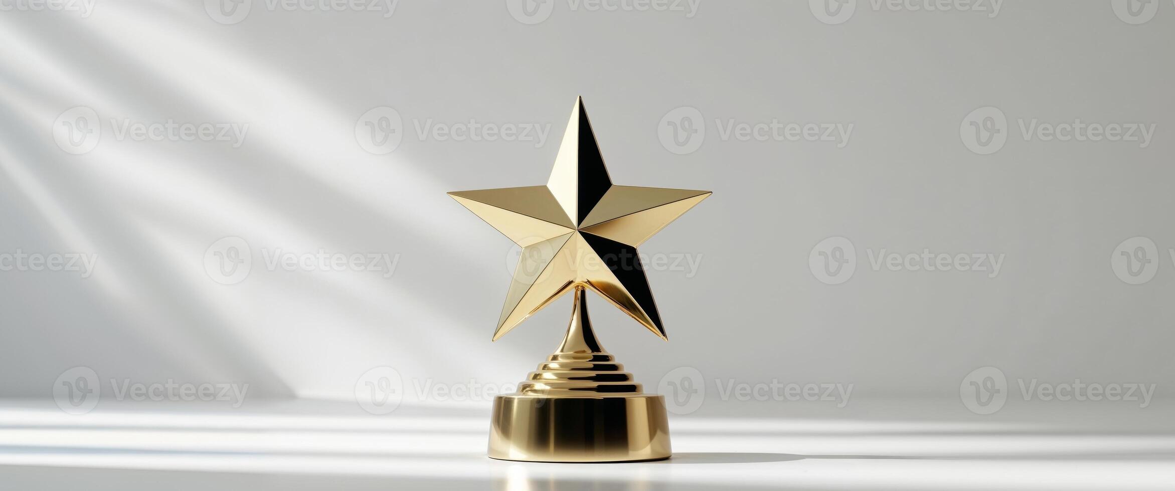 Gold star award on white background 3d rendering photo